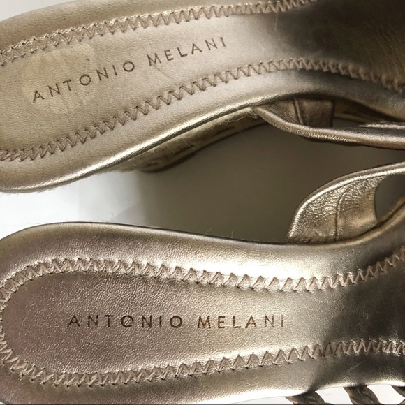 ANTONIO MELANI Gold Espadrille Wedge - Picture 11 of 13